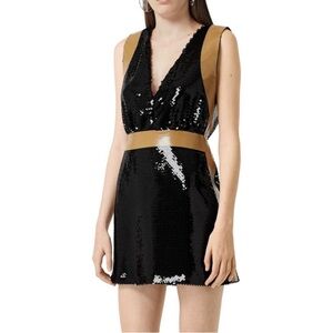Burberry Black and Gold Sequin Mini Dress